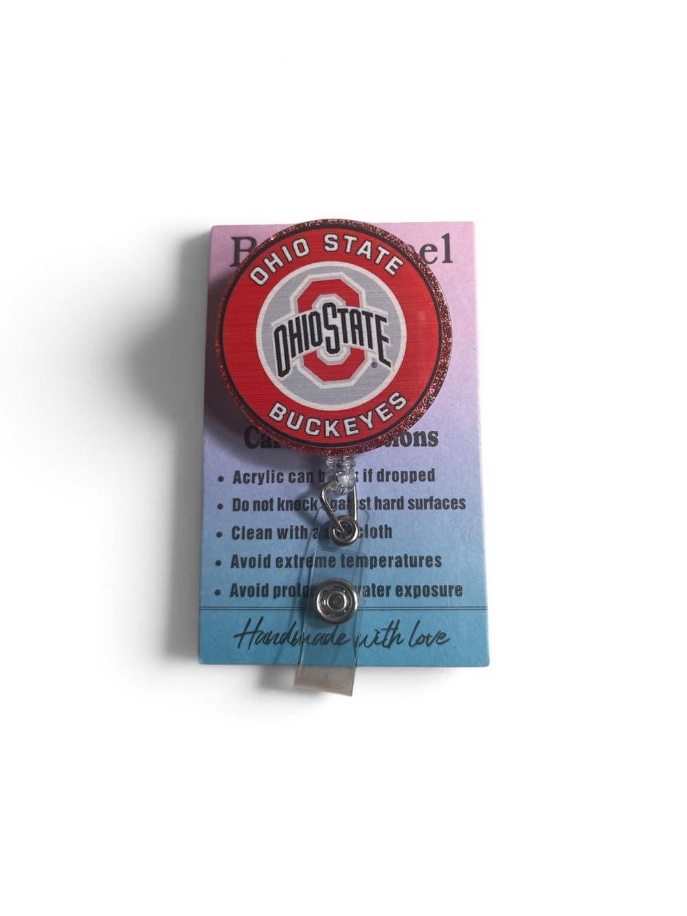 Ohio State Buckeyes Red Retractable Badge Reel